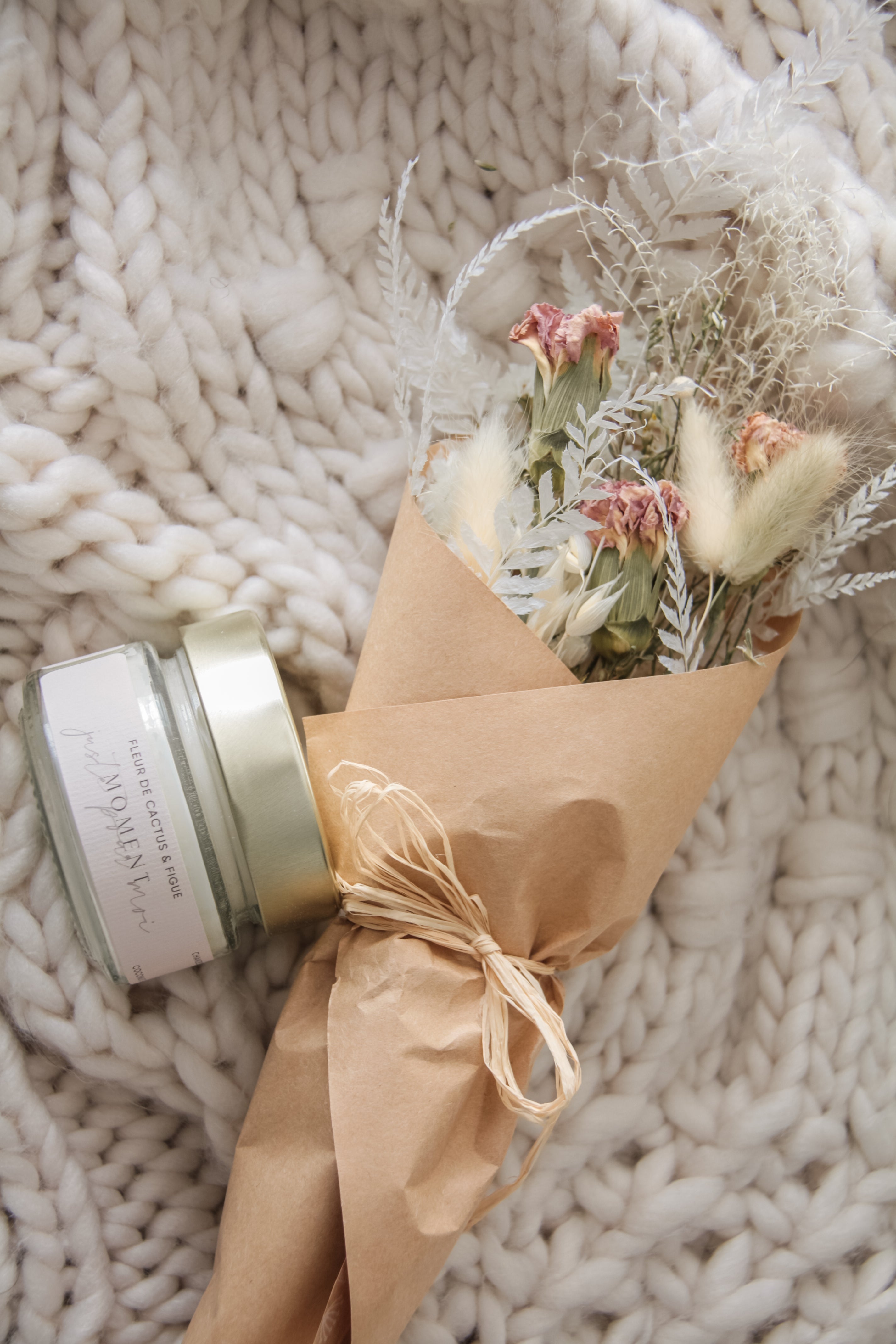 Duo bouquet et chandelle Moment juste pour moi - Boutique Lovli