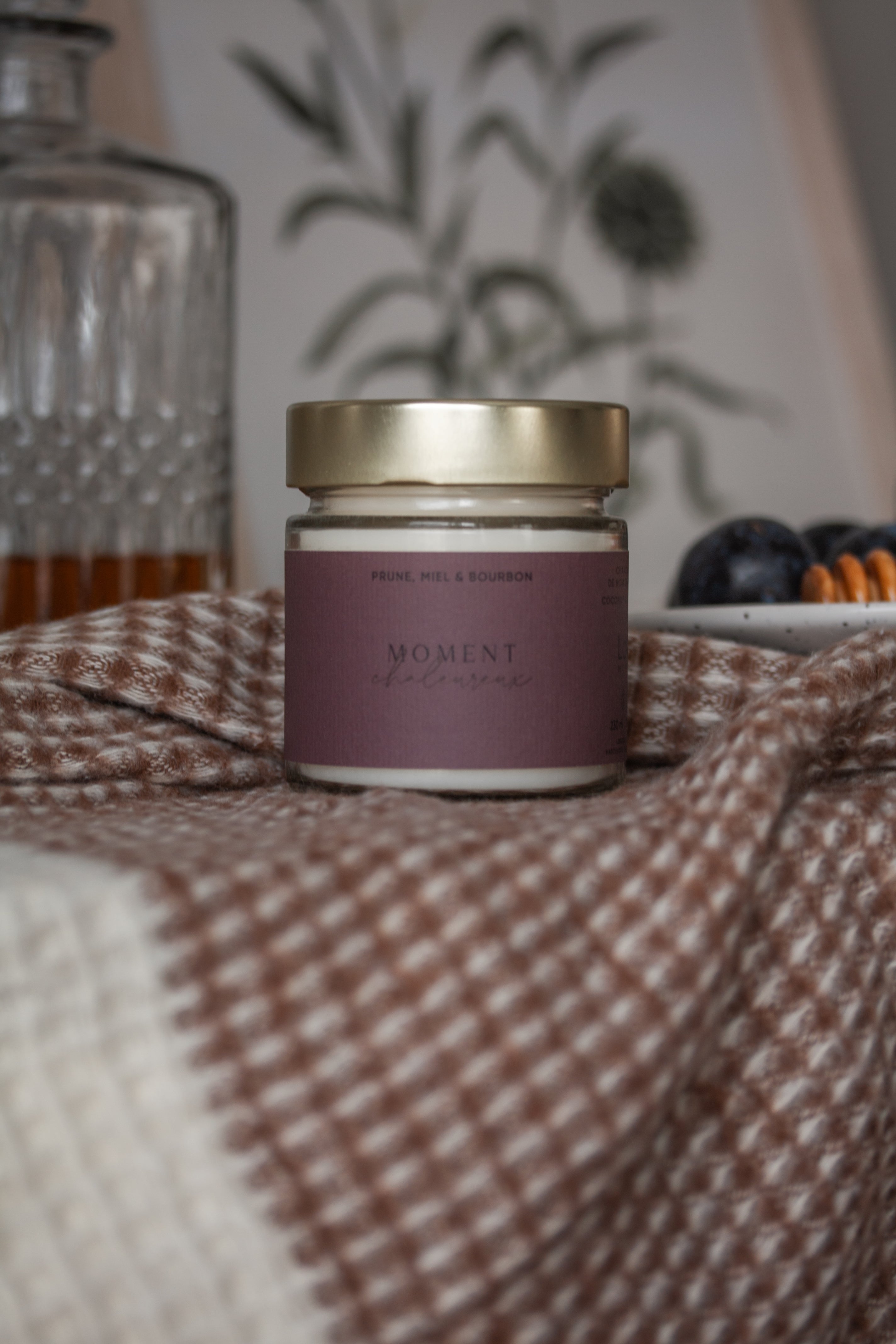 Chandelle Moment chaleureux - Prune, miel & bourbon - Boutique Lovli
