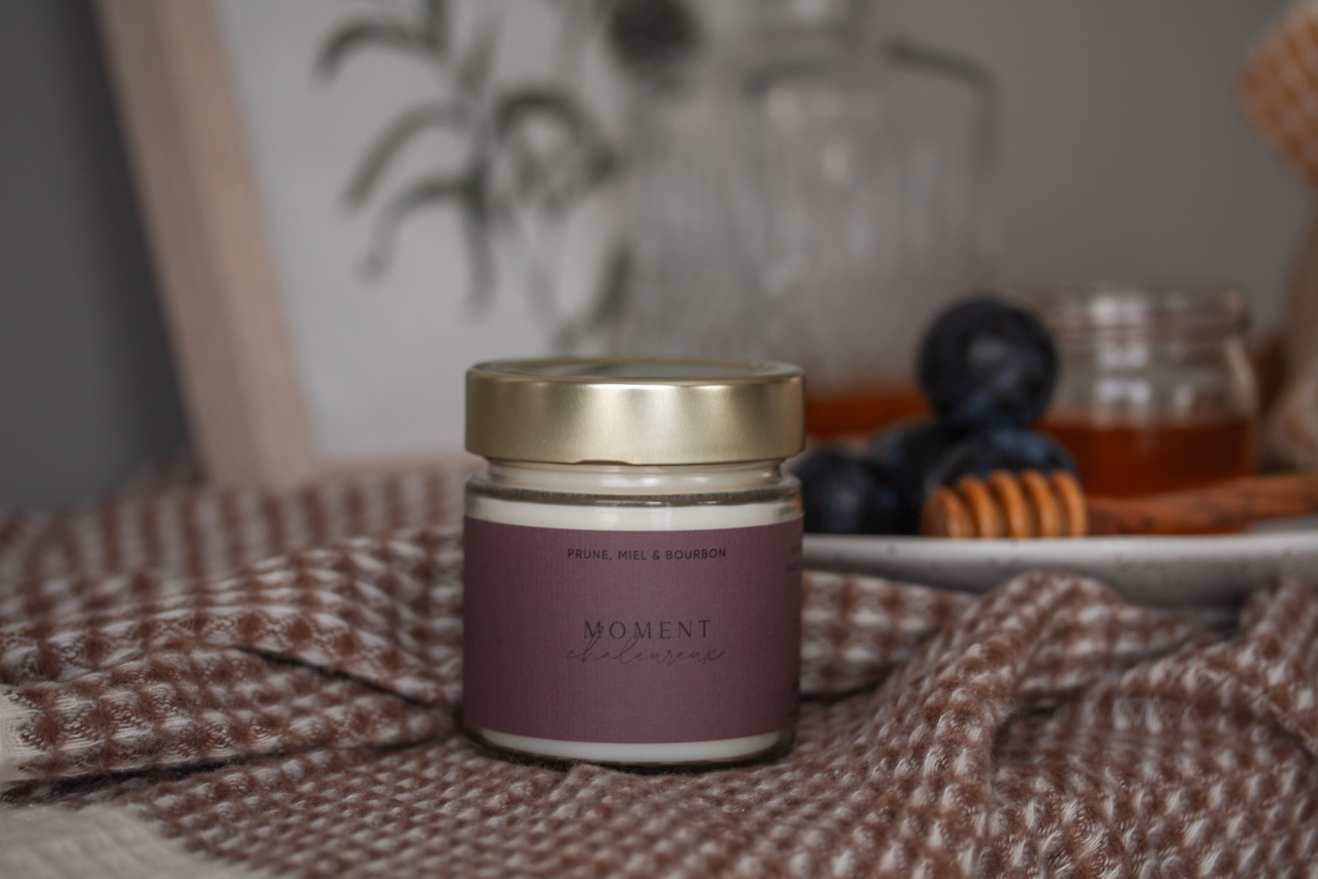 Chandelle Moment chaleureux - Prune, miel & bourbon - Boutique Lovli