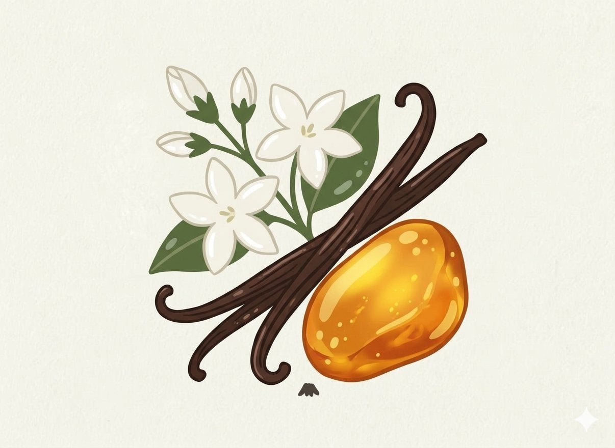 Fragrance naturelle Jasmin, vanille et ambre